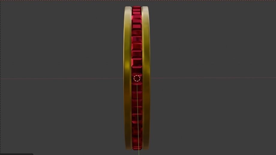 Metallic Crystal Ring Low-poly 3D model_8