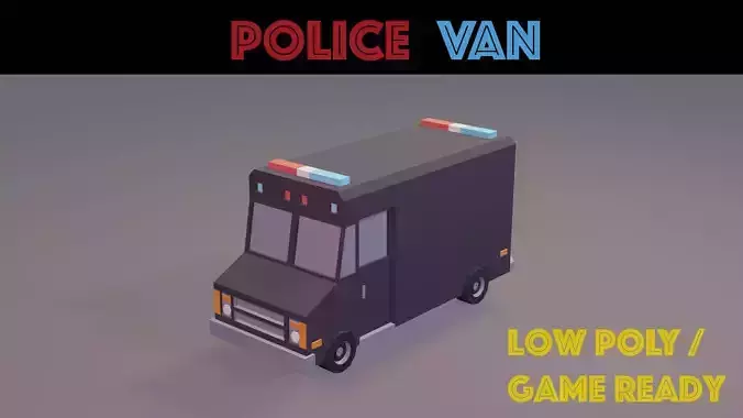 Police Van Low-poly 3D model