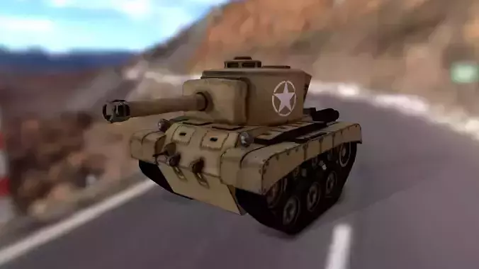 Stylized cartoon tank