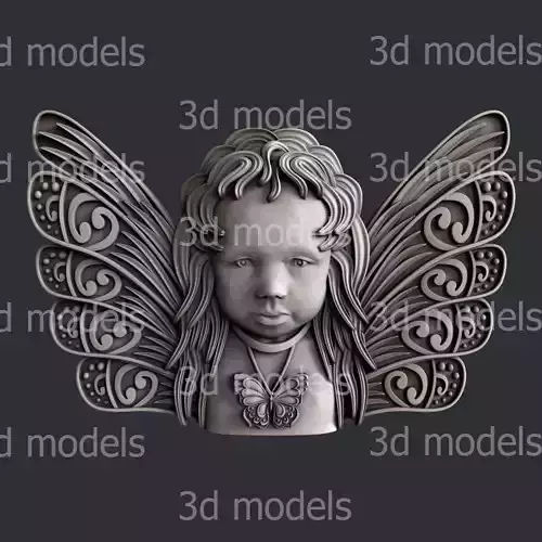 3d STL models for CNC router butterfly angel