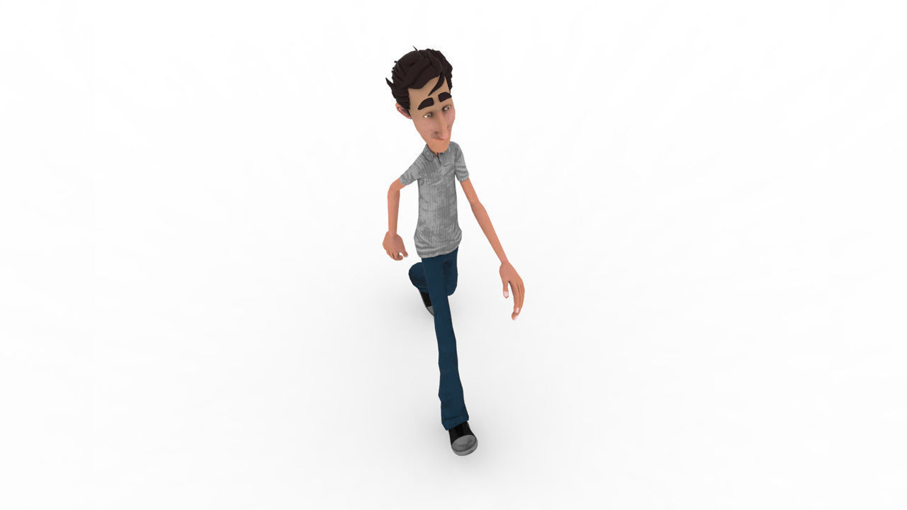 Brian cartoon man Low-poly 3D model_3