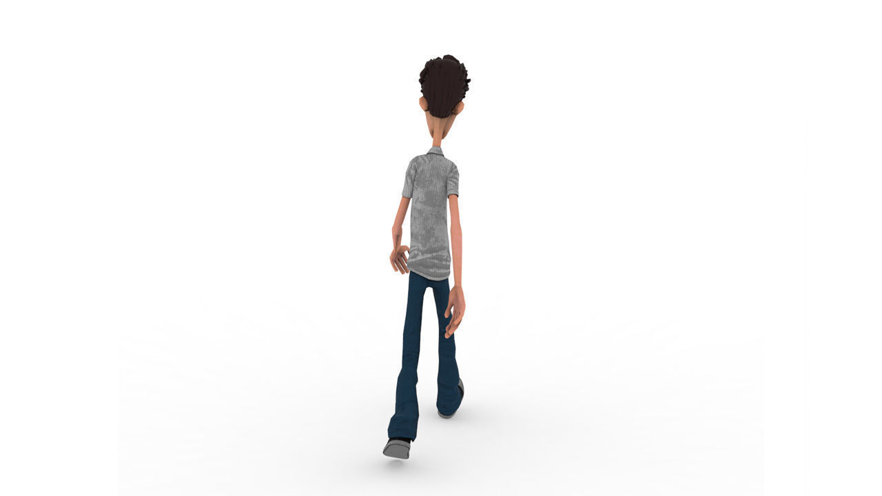 Brian cartoon man Low-poly 3D model_5
