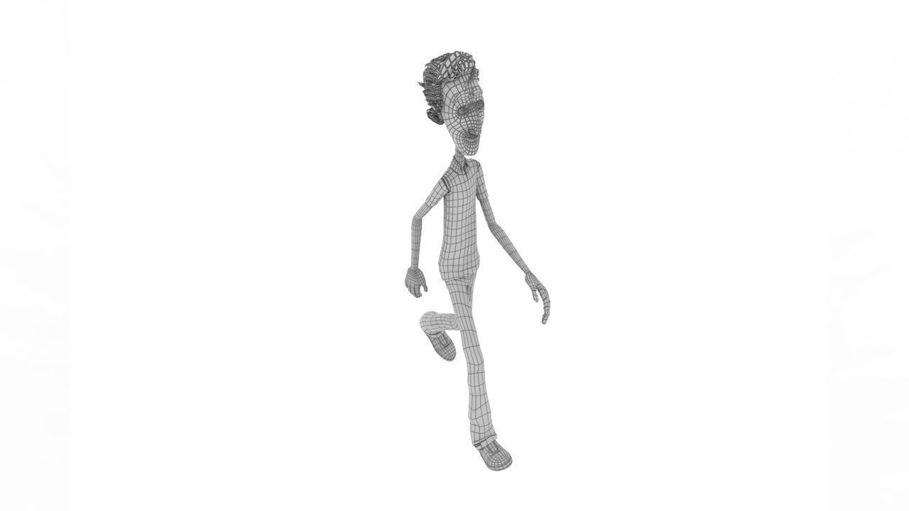 Brian cartoon man Low-poly 3D model_9