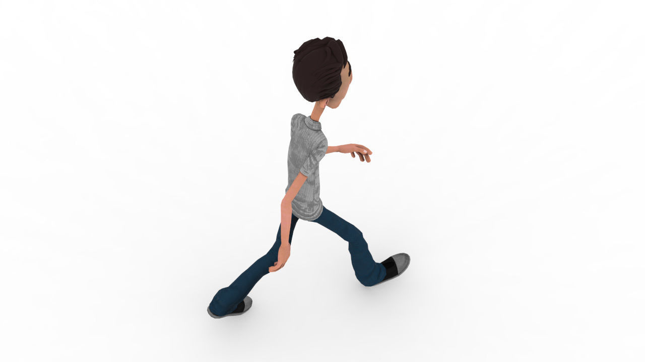Brian cartoon man Low-poly 3D model_6