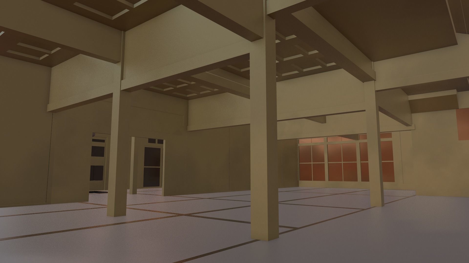 Japanese Temple Low-poly 3D model_7