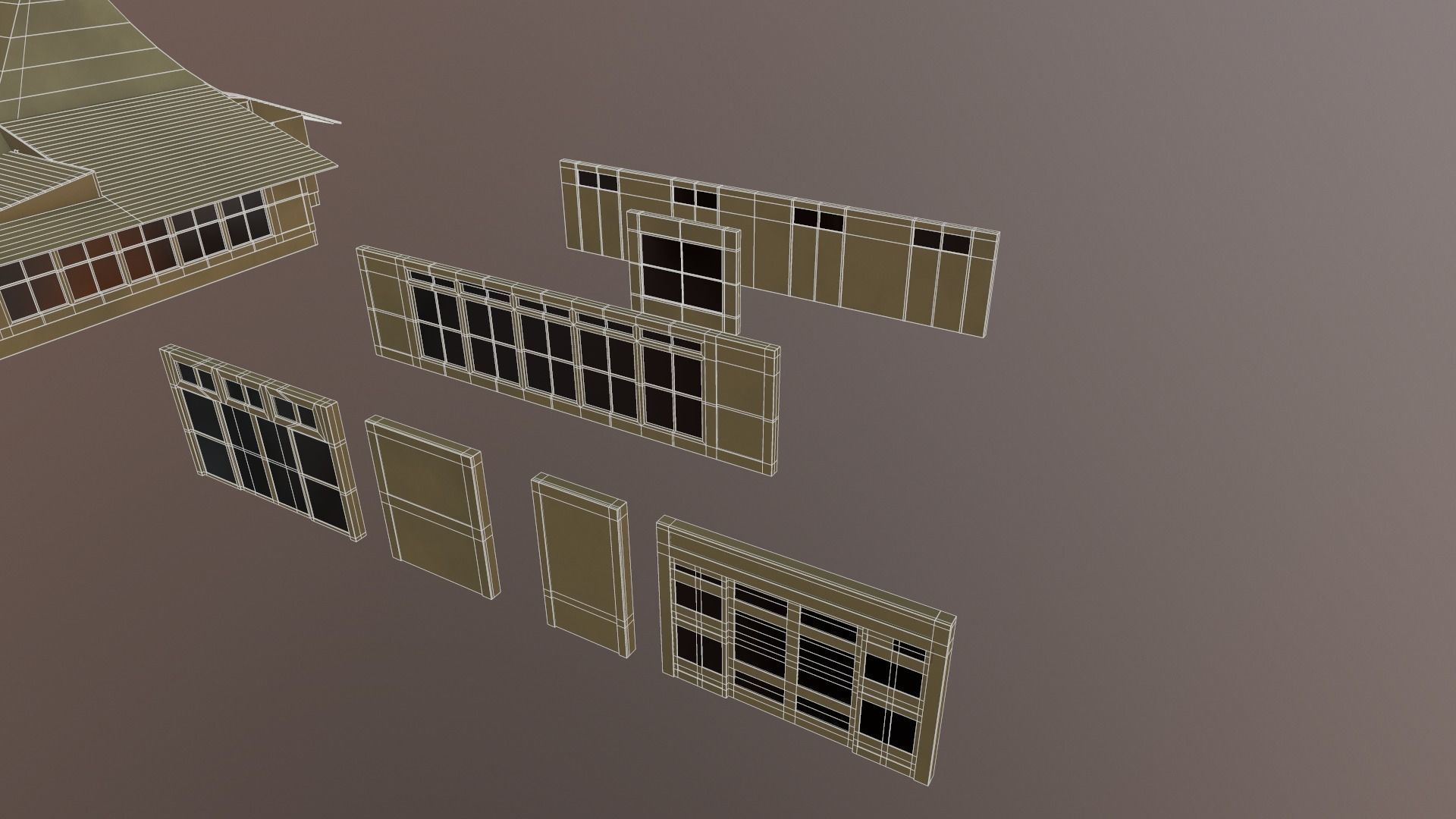 Japanese Temple Low-poly 3D model_18