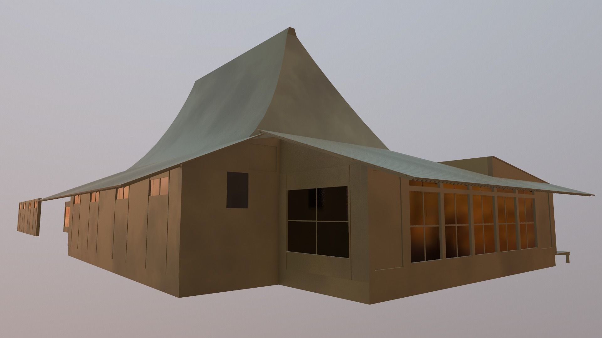 Japanese Temple Low-poly 3D model_10