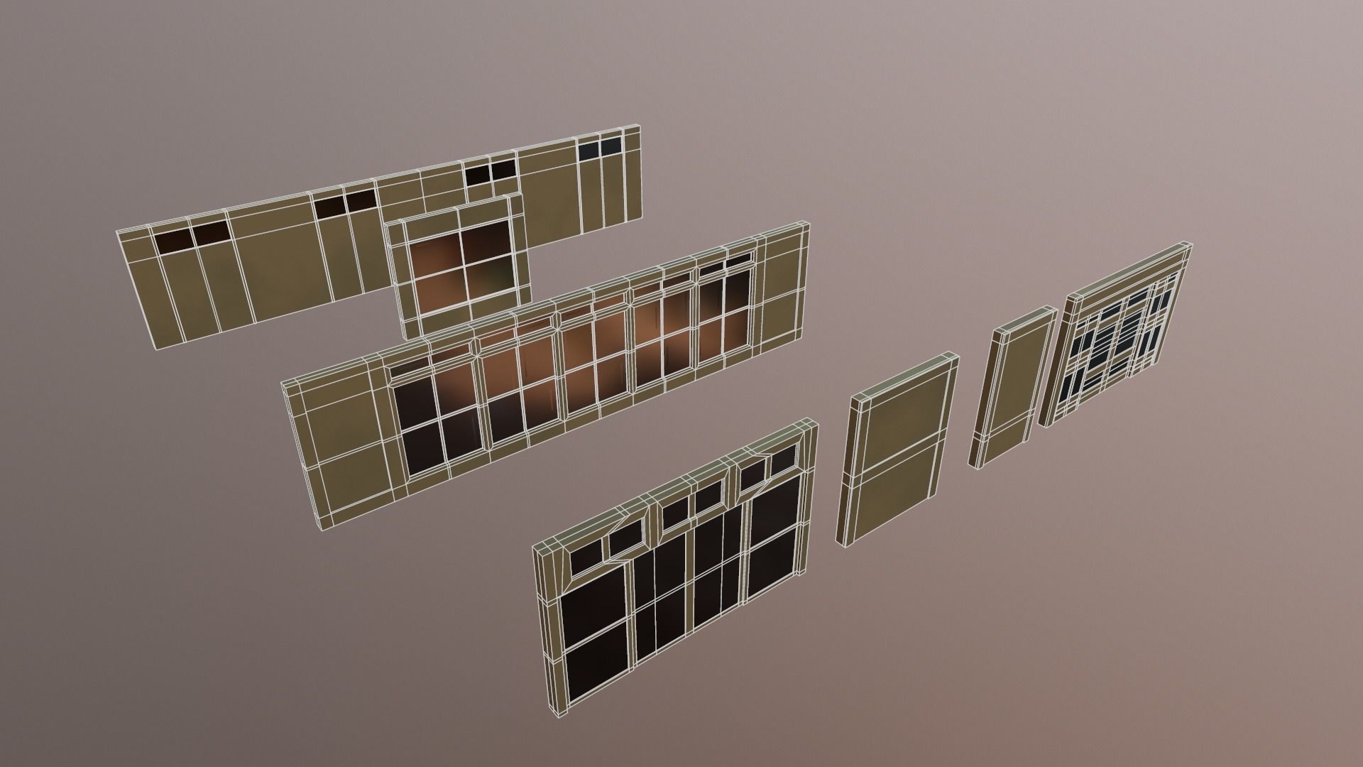 Japanese Temple Low-poly 3D model_19