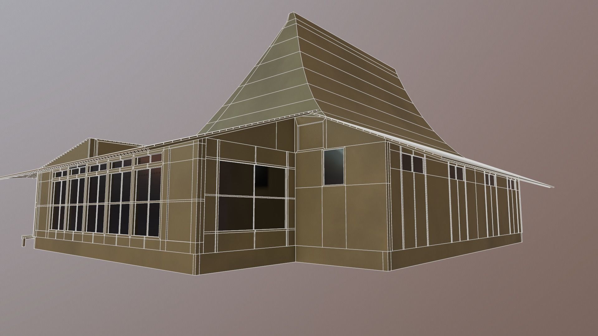 Japanese Temple Low-poly 3D model_17