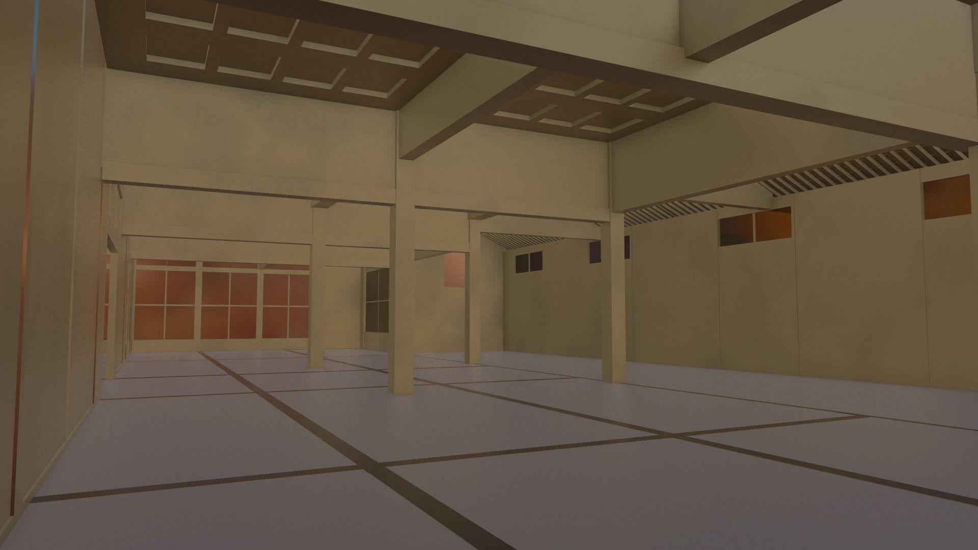 Japanese Temple Low-poly 3D model_5