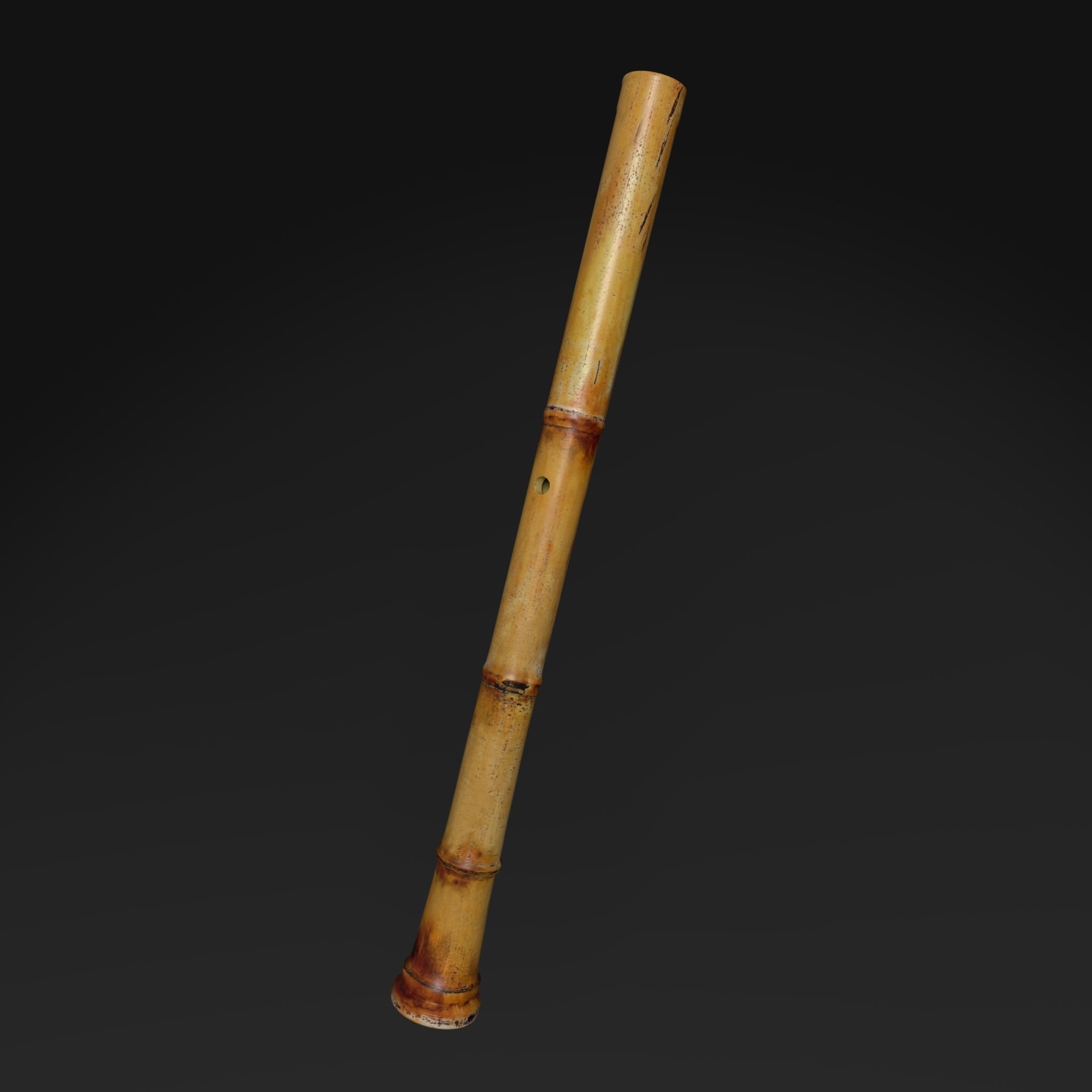 Shakuhachi bamboo flute 3D model_2