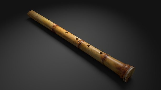 Shakuhachi bamboo flute 3D model