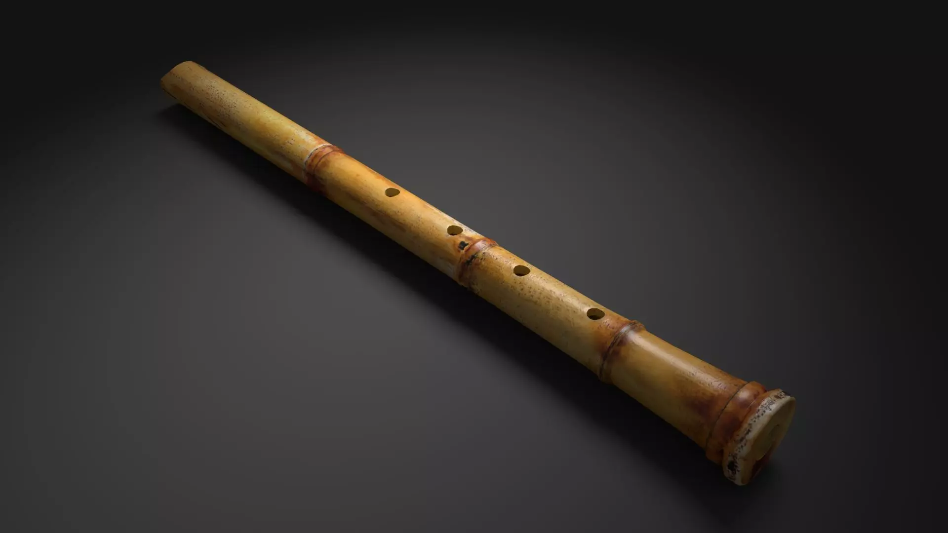 Shakuhachi bamboo flute 3D model_0