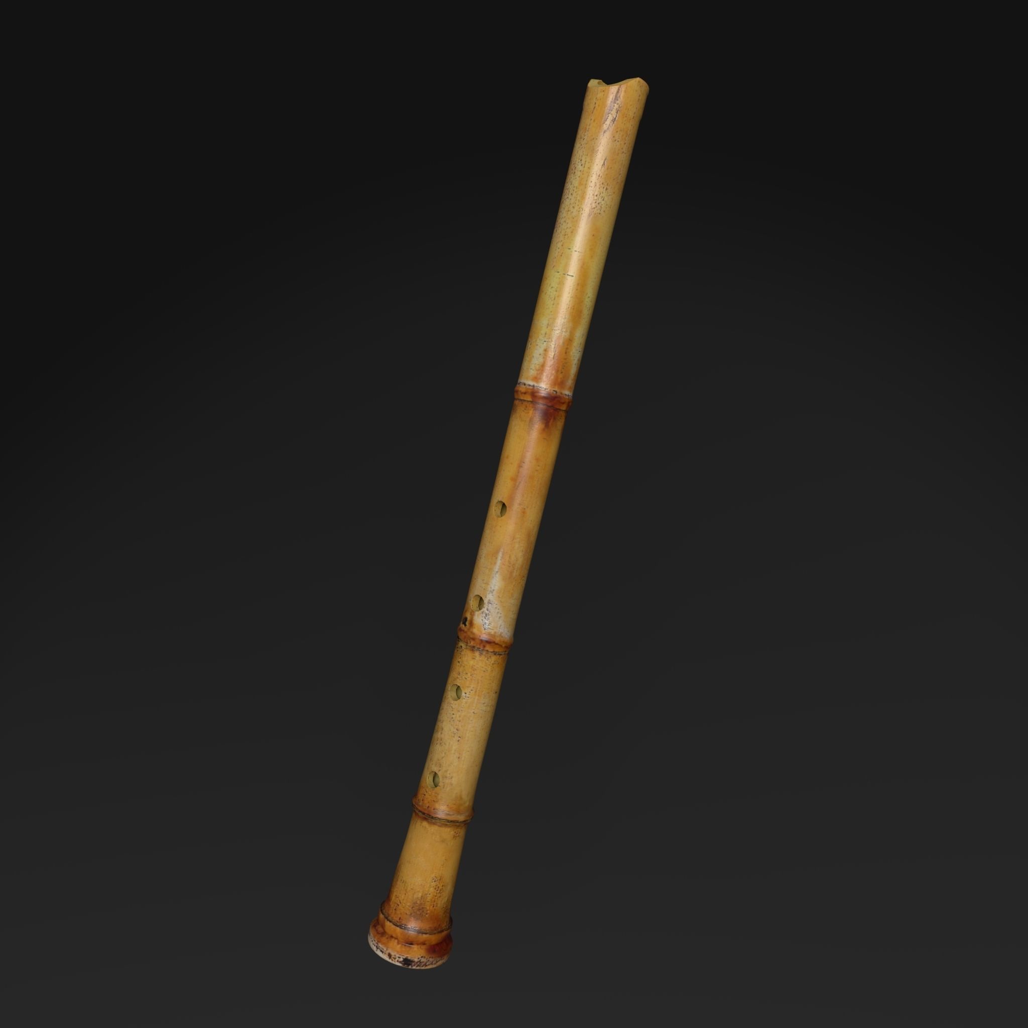 Shakuhachi bamboo flute 3D model_1