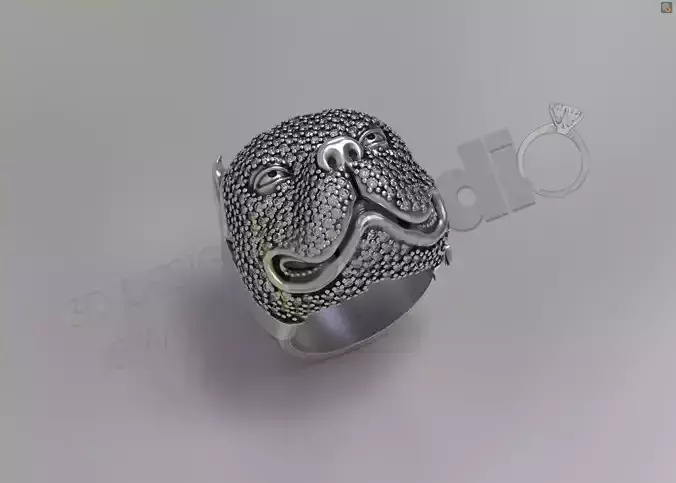 Dog pitbull with gems in face 3d model