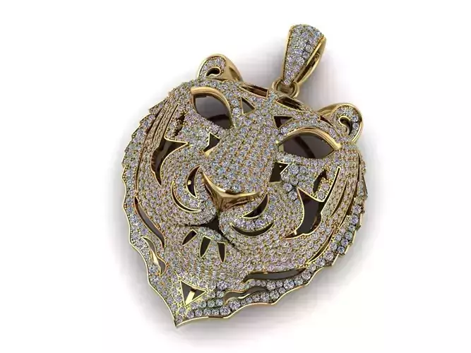 Tiger Pendants Full Diamond