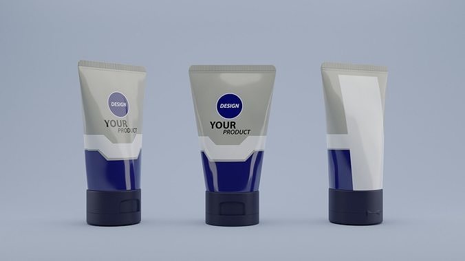 3d base face wash packaging cosmetic tube 3D model