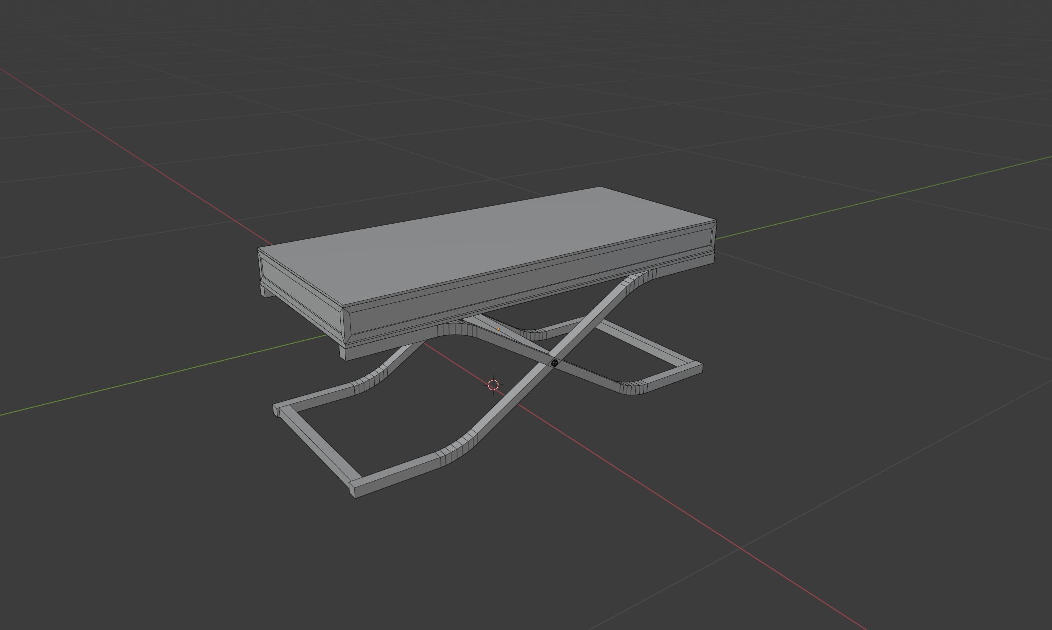 Modern Coffee Table Low-poly 3D model_6