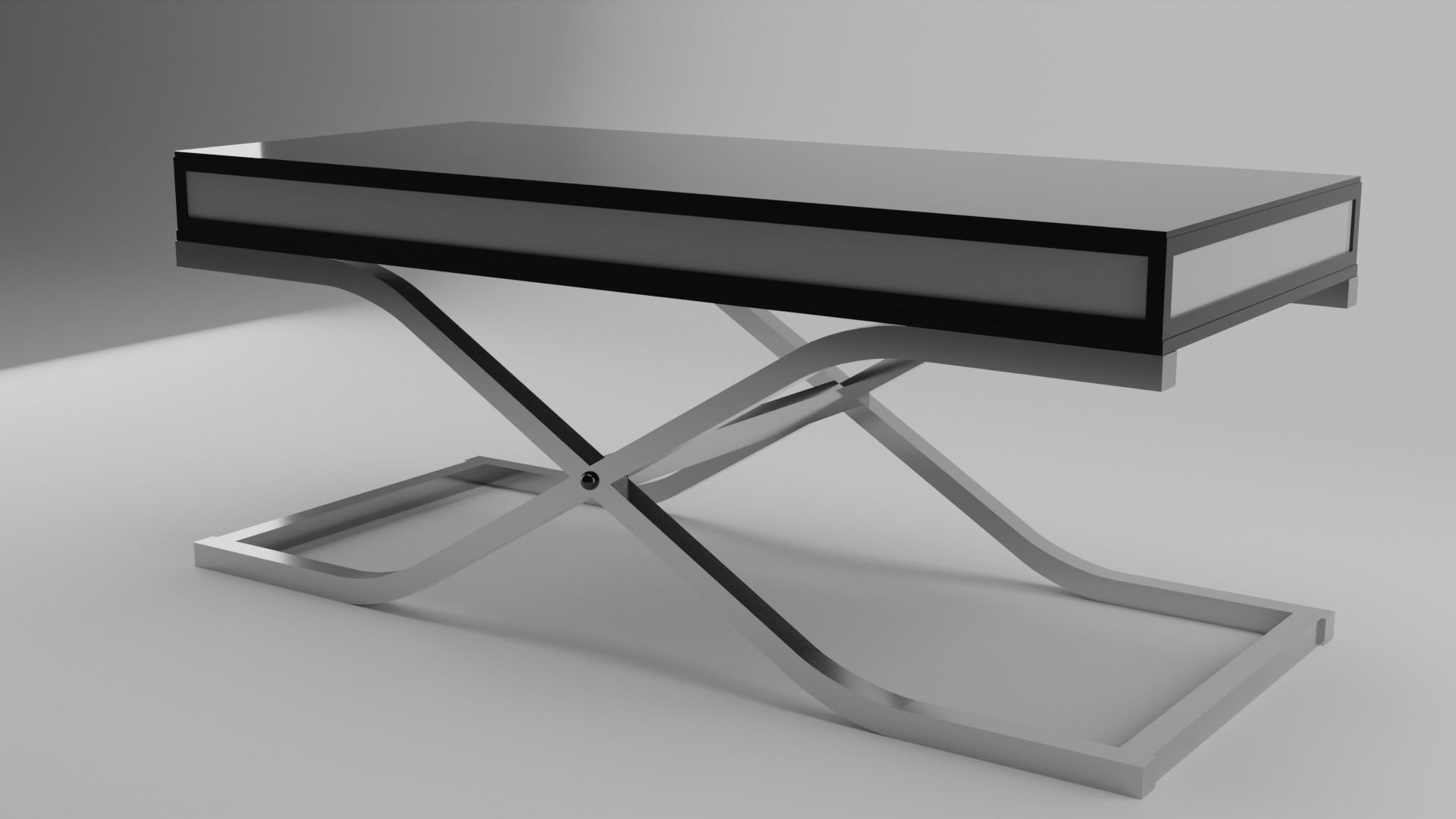 Modern Coffee Table Low-poly 3D model_2