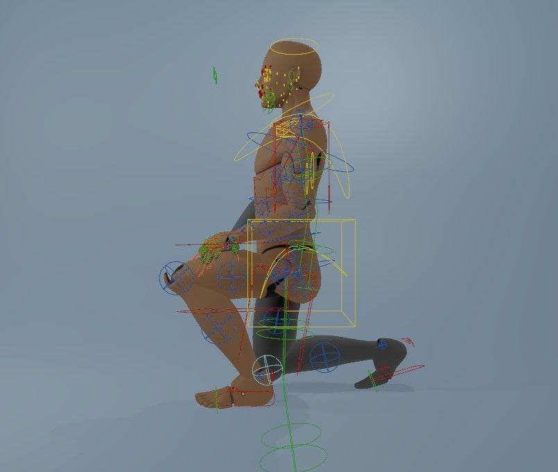 Blender IK and FK Rigged Doll  - Male   Low-poly 3D model_25