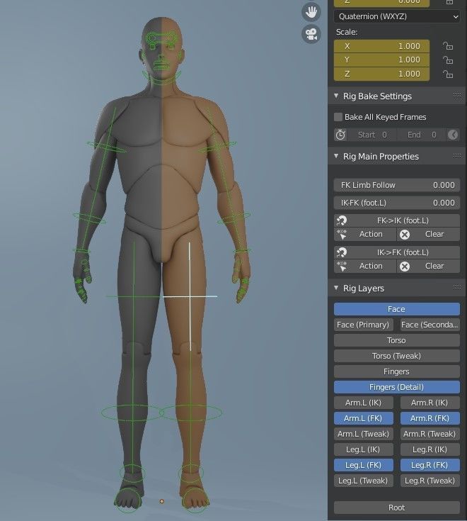 Blender IK and FK Rigged Doll  - Male   Low-poly 3D model_21