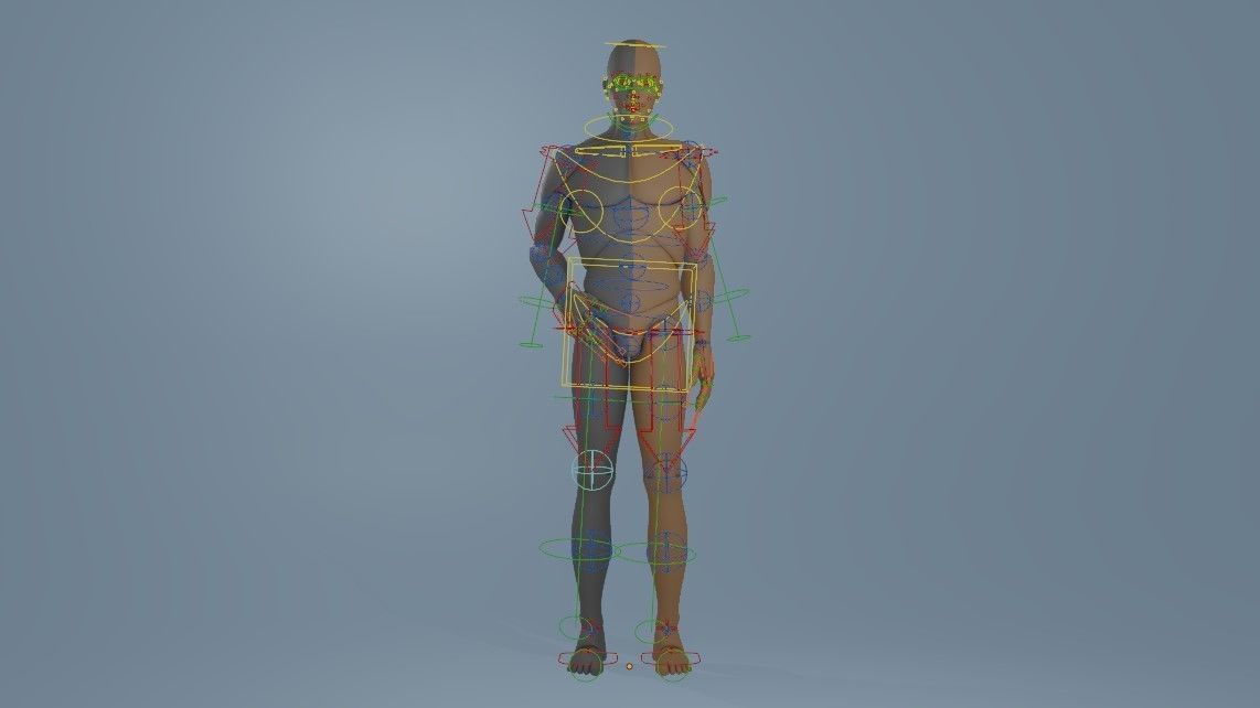 Blender IK and FK Rigged Doll  - Male   Low-poly 3D model_20