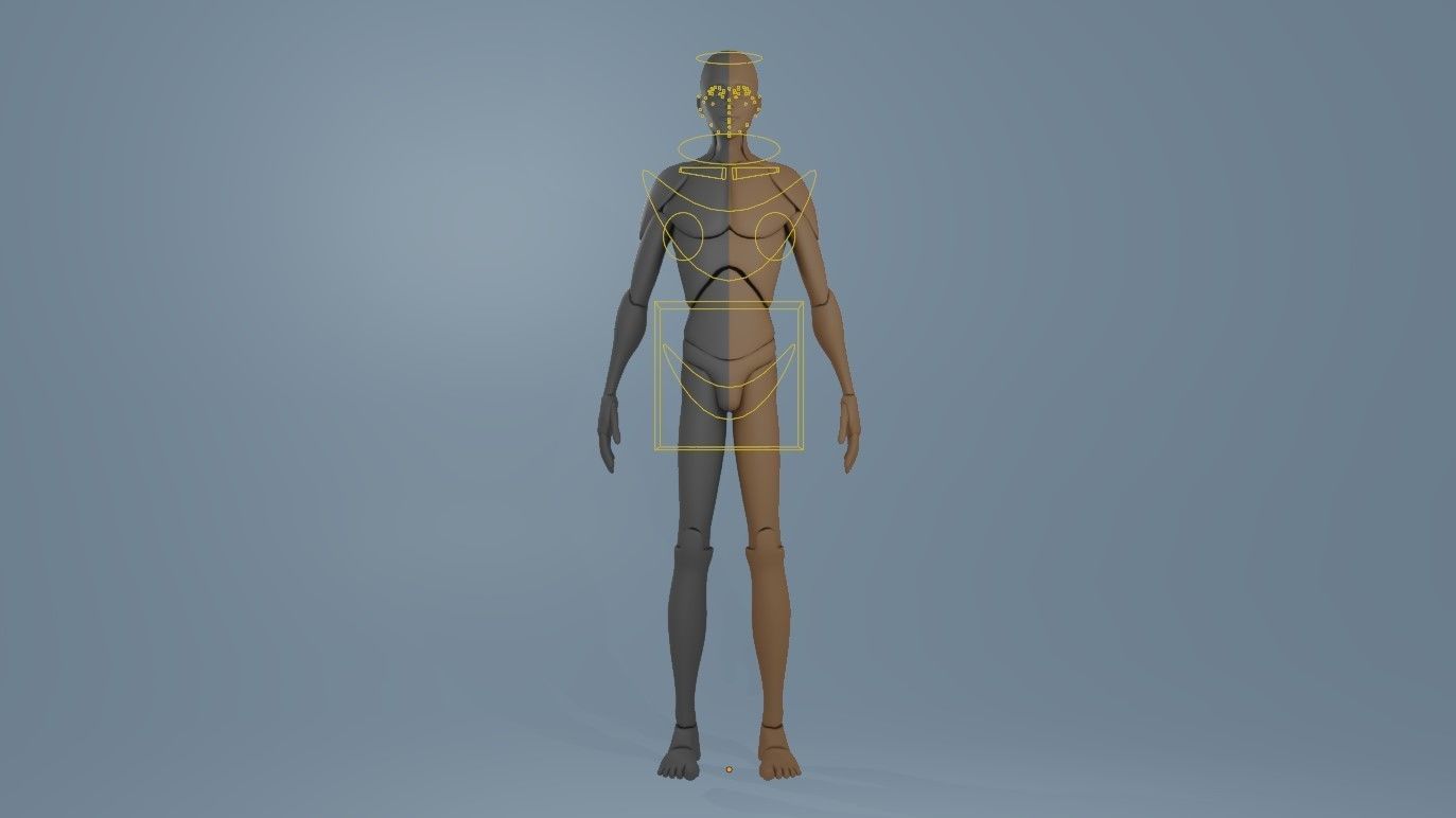 Blender IK and FK Rigged Doll  - Male   Low-poly 3D model_24