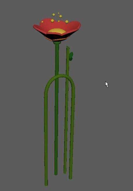 Cartoon flower 3D model_1