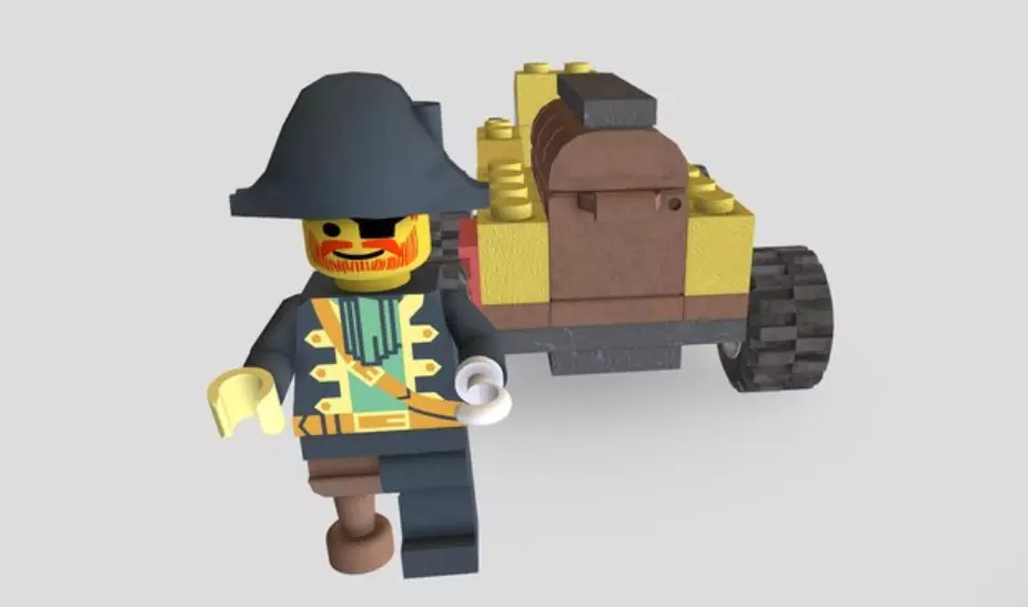 Captain Redbeard from Lego Racers 1999 game Free low-poly 3D model