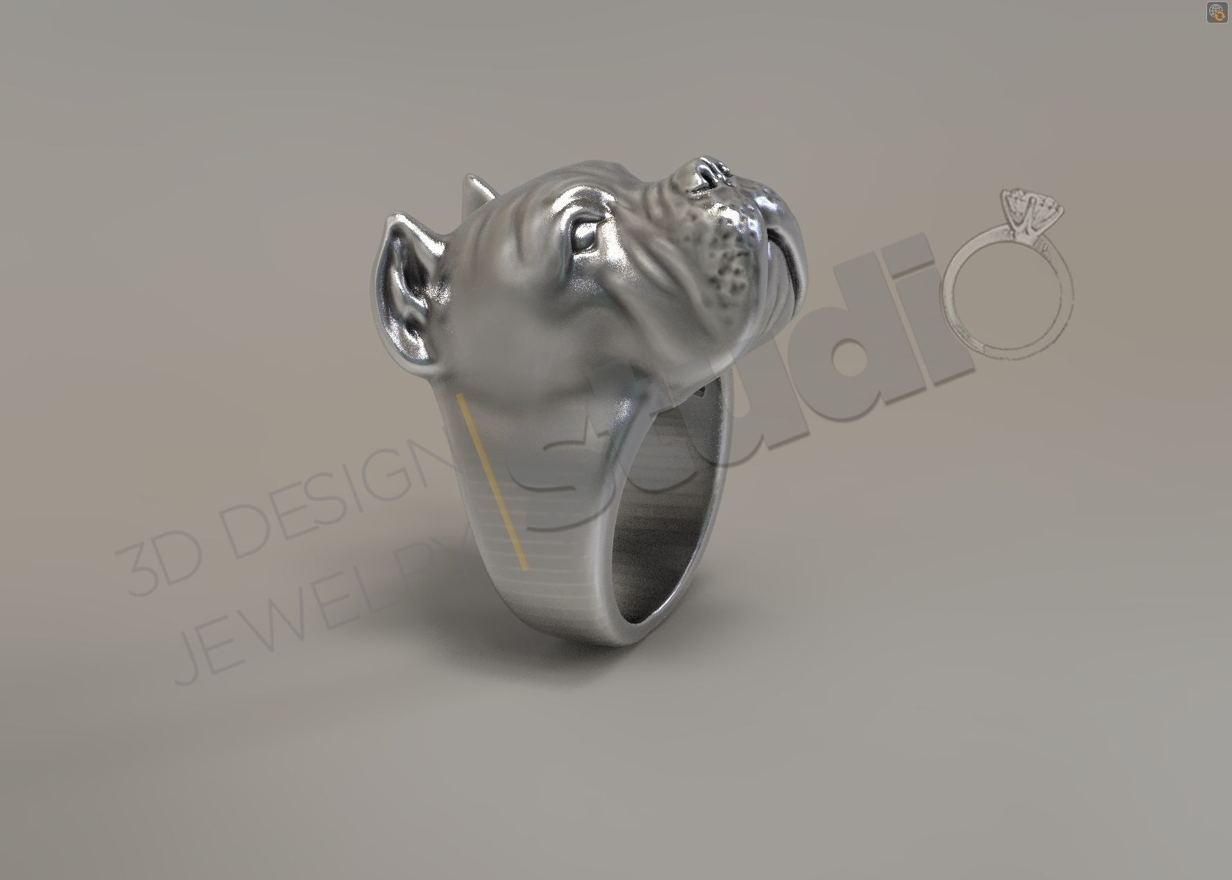 Cane Corso Head ring 3d model 3D print model_1