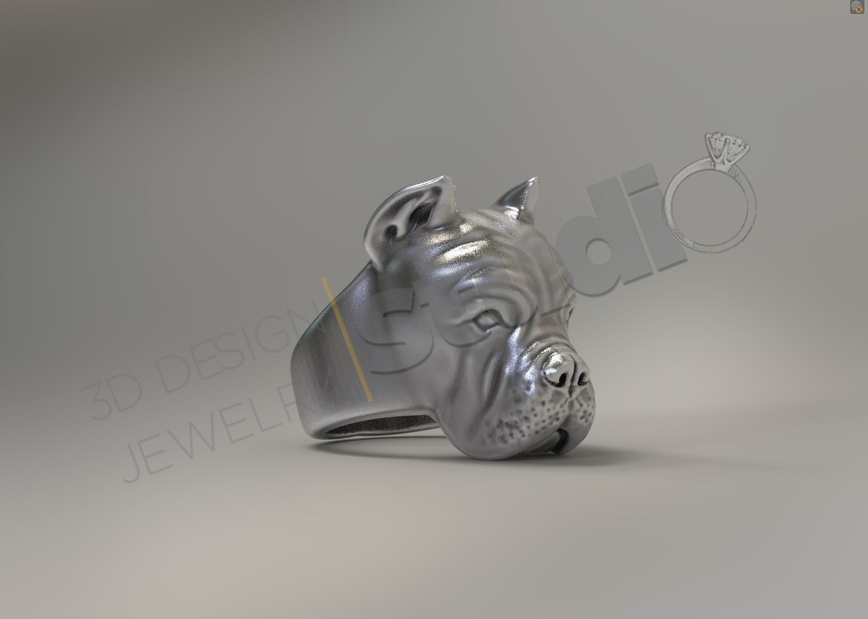Cane Corso Head ring 3d model 3D print model_3