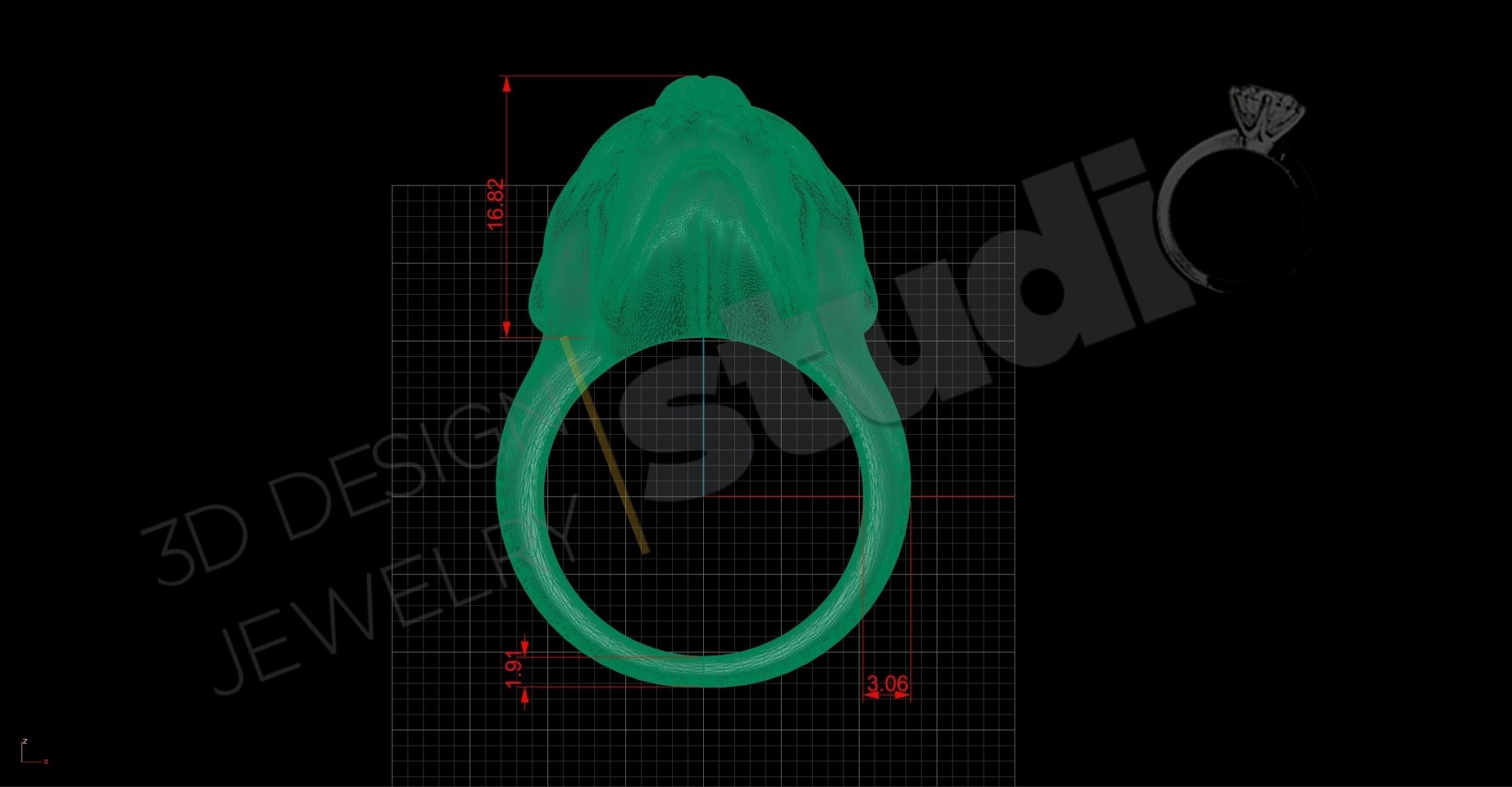Cane Corso Head ring 3d model 3D print model_5