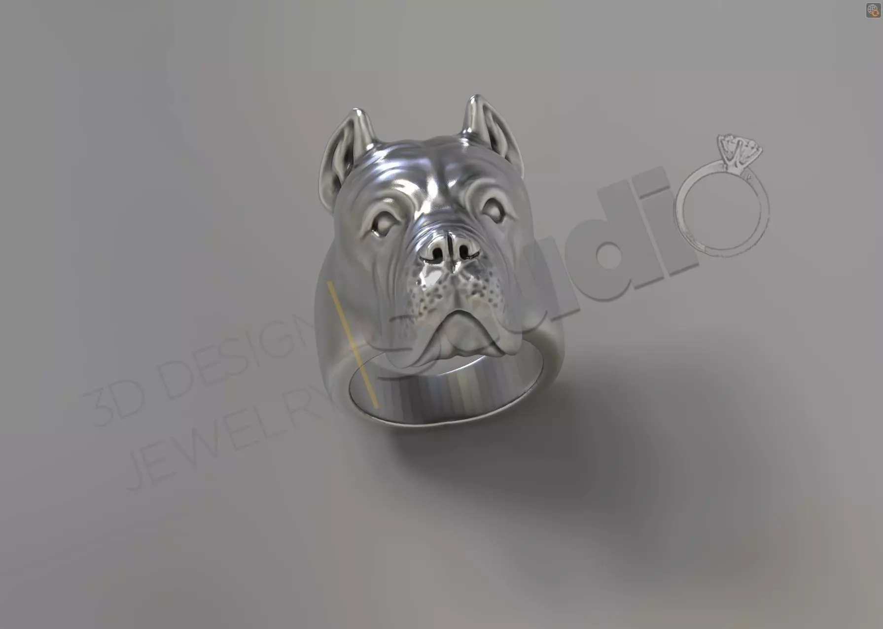 Cane Corso Head ring 3d model 3D print model_0