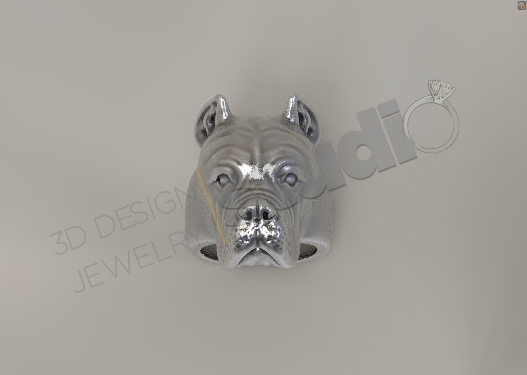 Cane Corso Head ring 3d model 3D print model_2