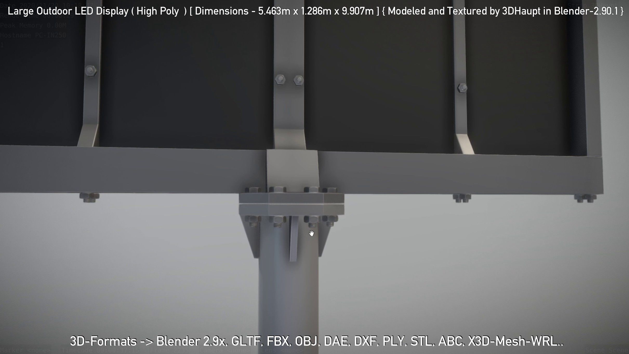 Large Outdoor LED Display High-Poly 3D model_32