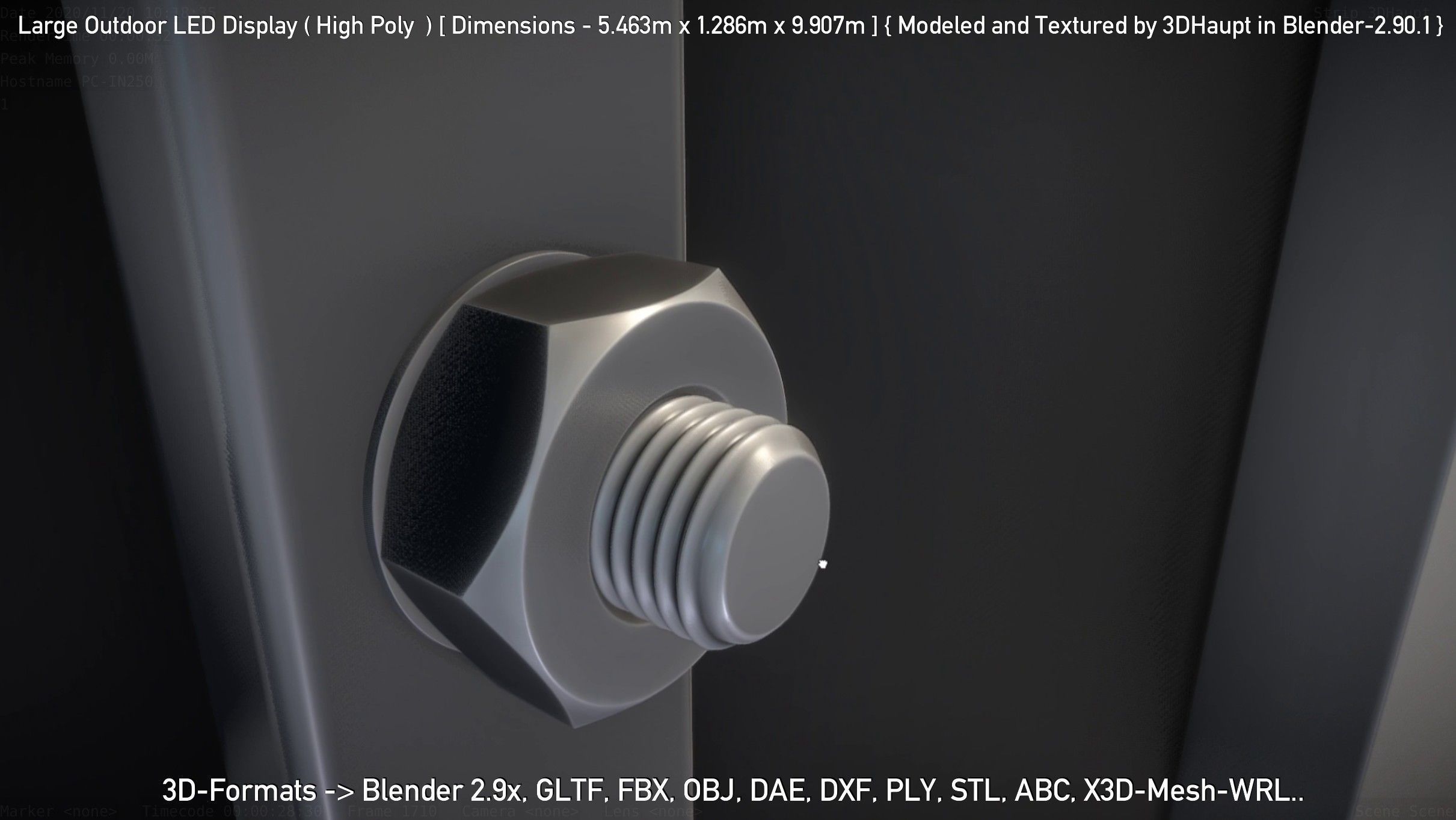 Large Outdoor LED Display High-Poly 3D model_14