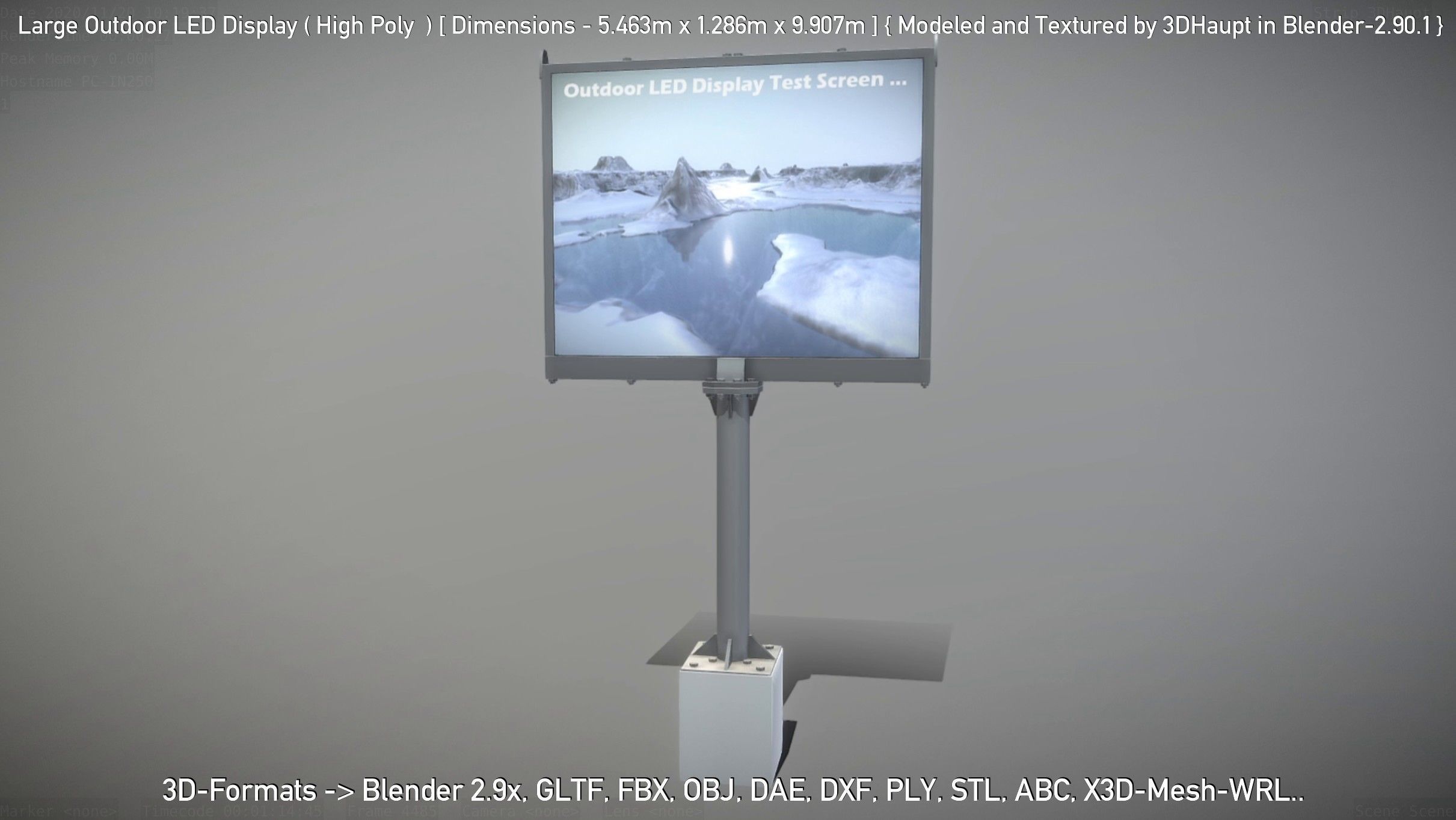 Large Outdoor LED Display High-Poly 3D model_150