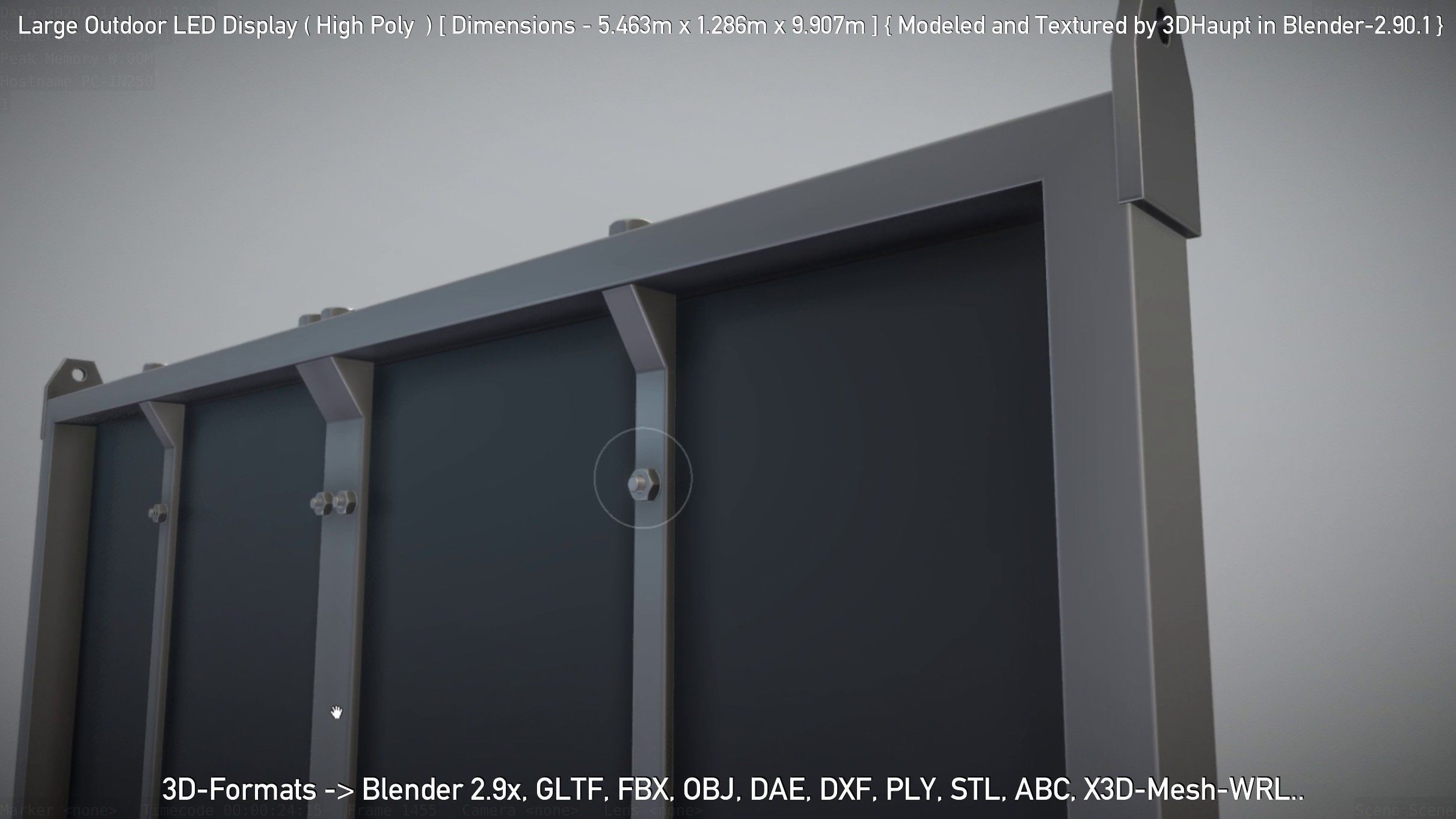 Large Outdoor LED Display High-Poly 3D model_117