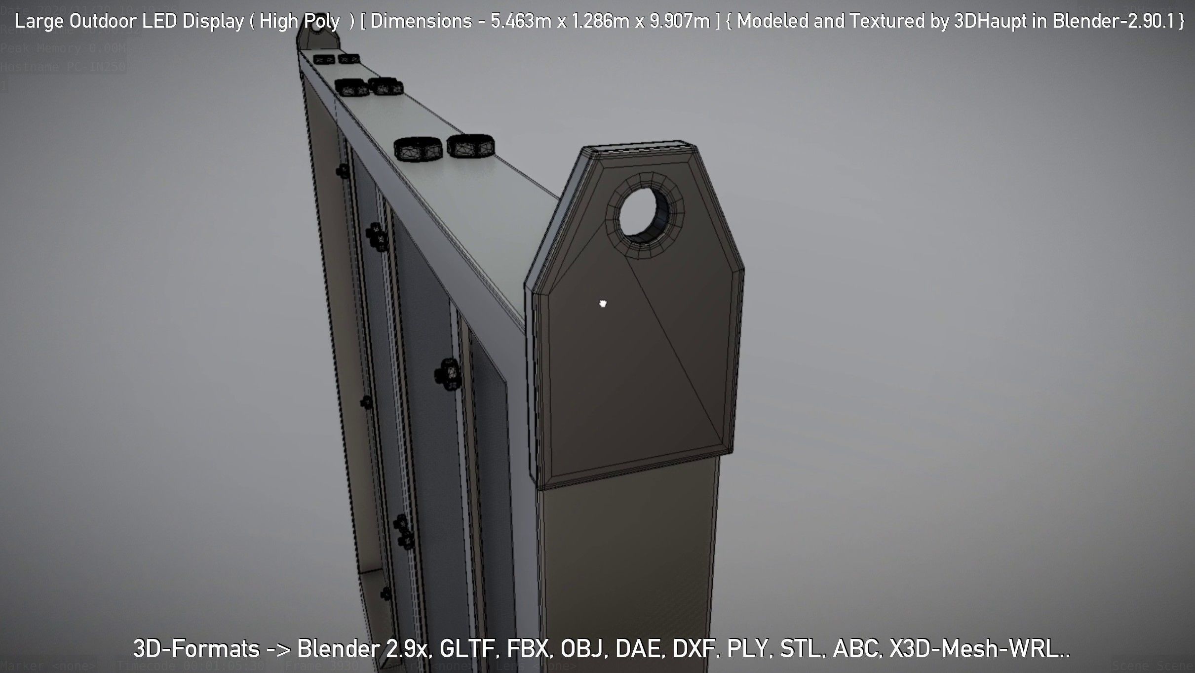 Large Outdoor LED Display High-Poly 3D model_52