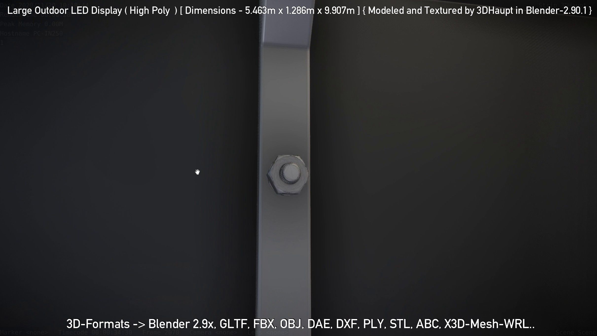 Large Outdoor LED Display High-Poly 3D model_124