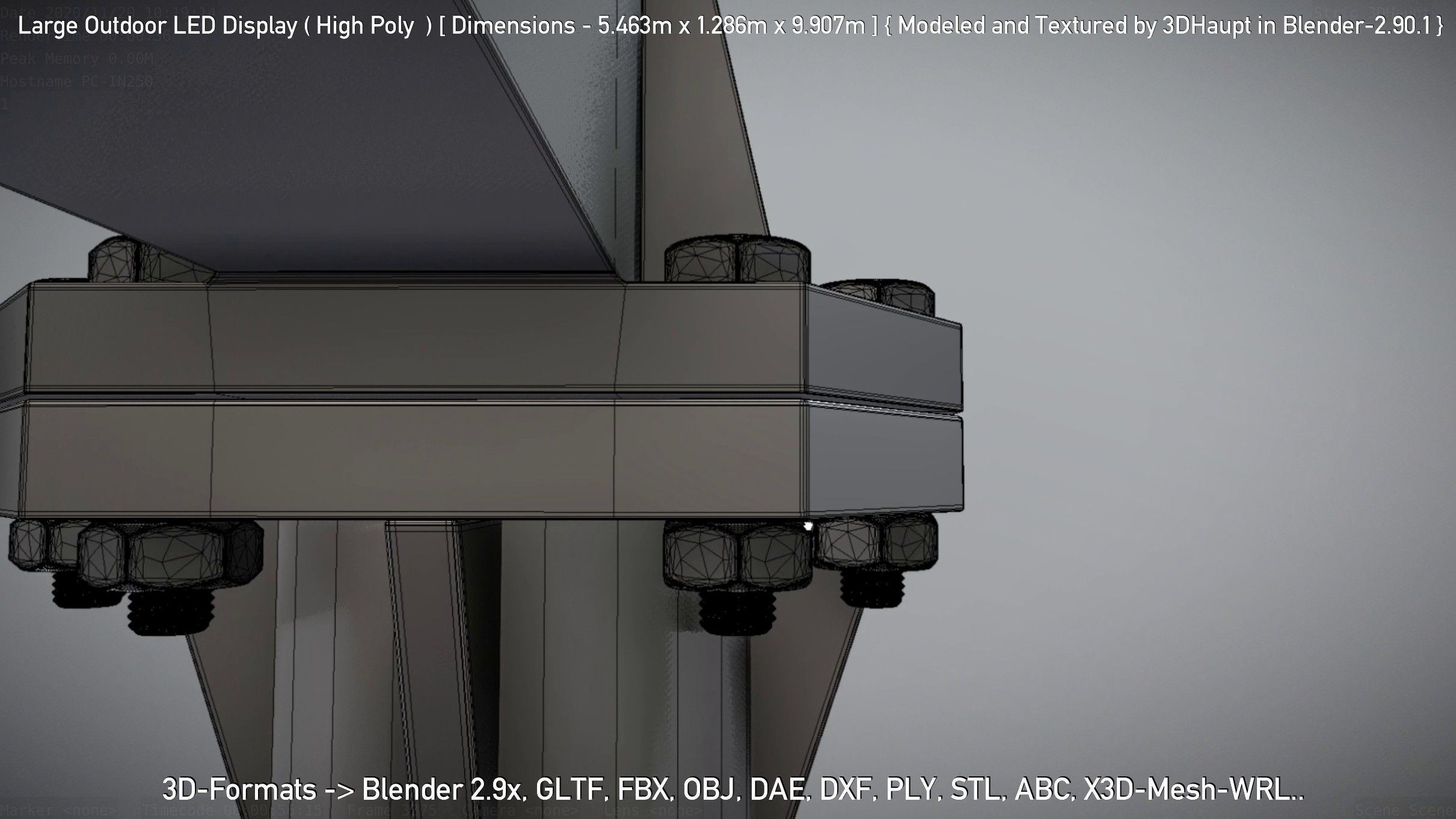 Large Outdoor LED Display High-Poly 3D model_90