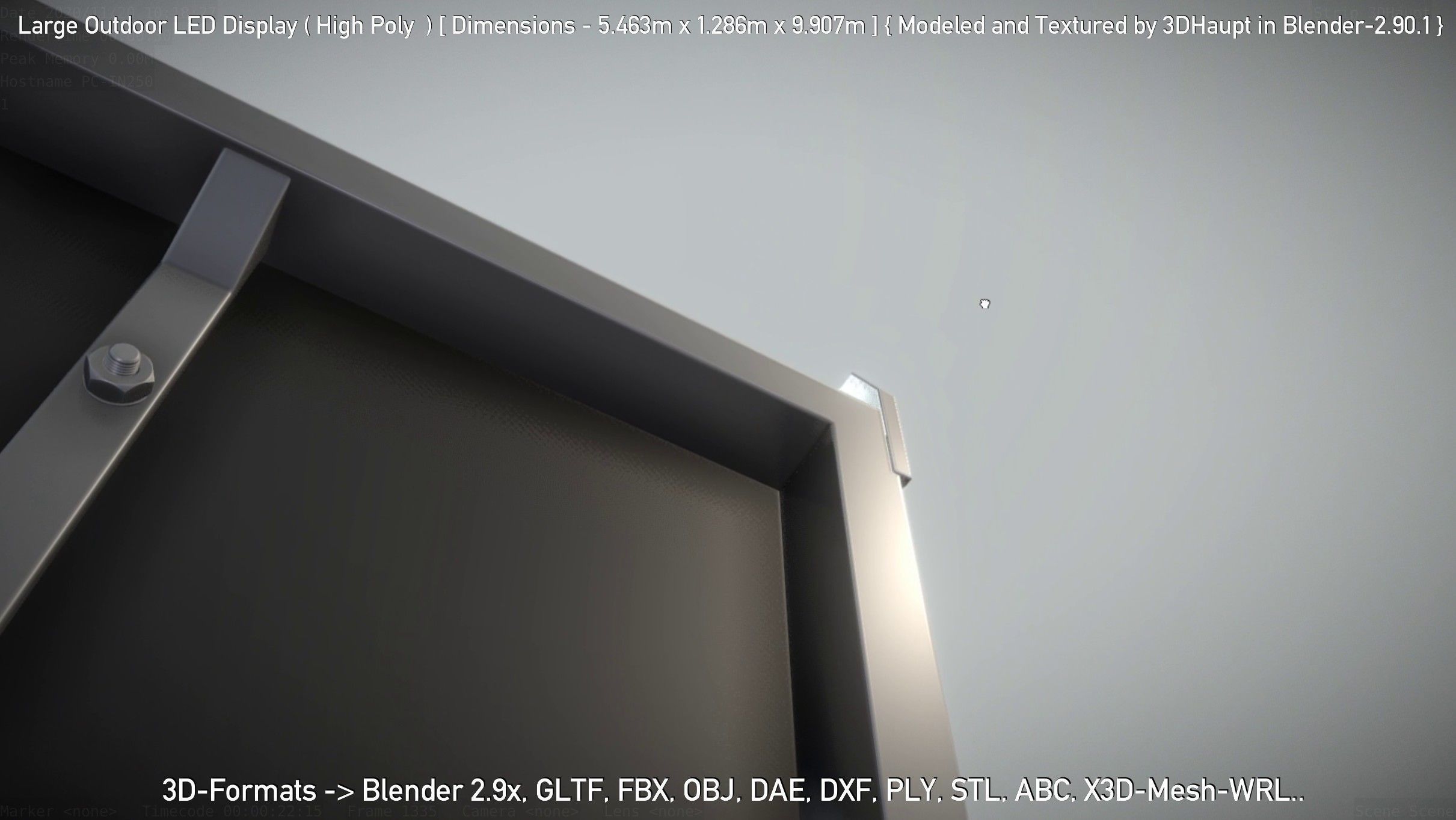 Large Outdoor LED Display High-Poly 3D model_68