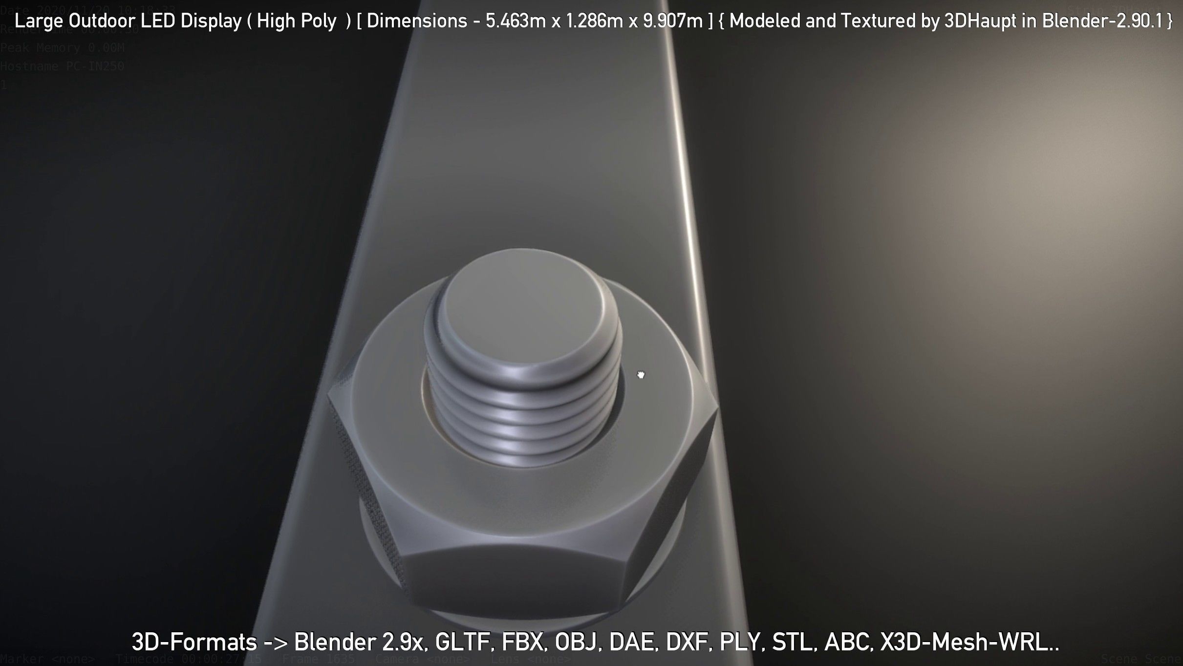 Large Outdoor LED Display High-Poly 3D model_119