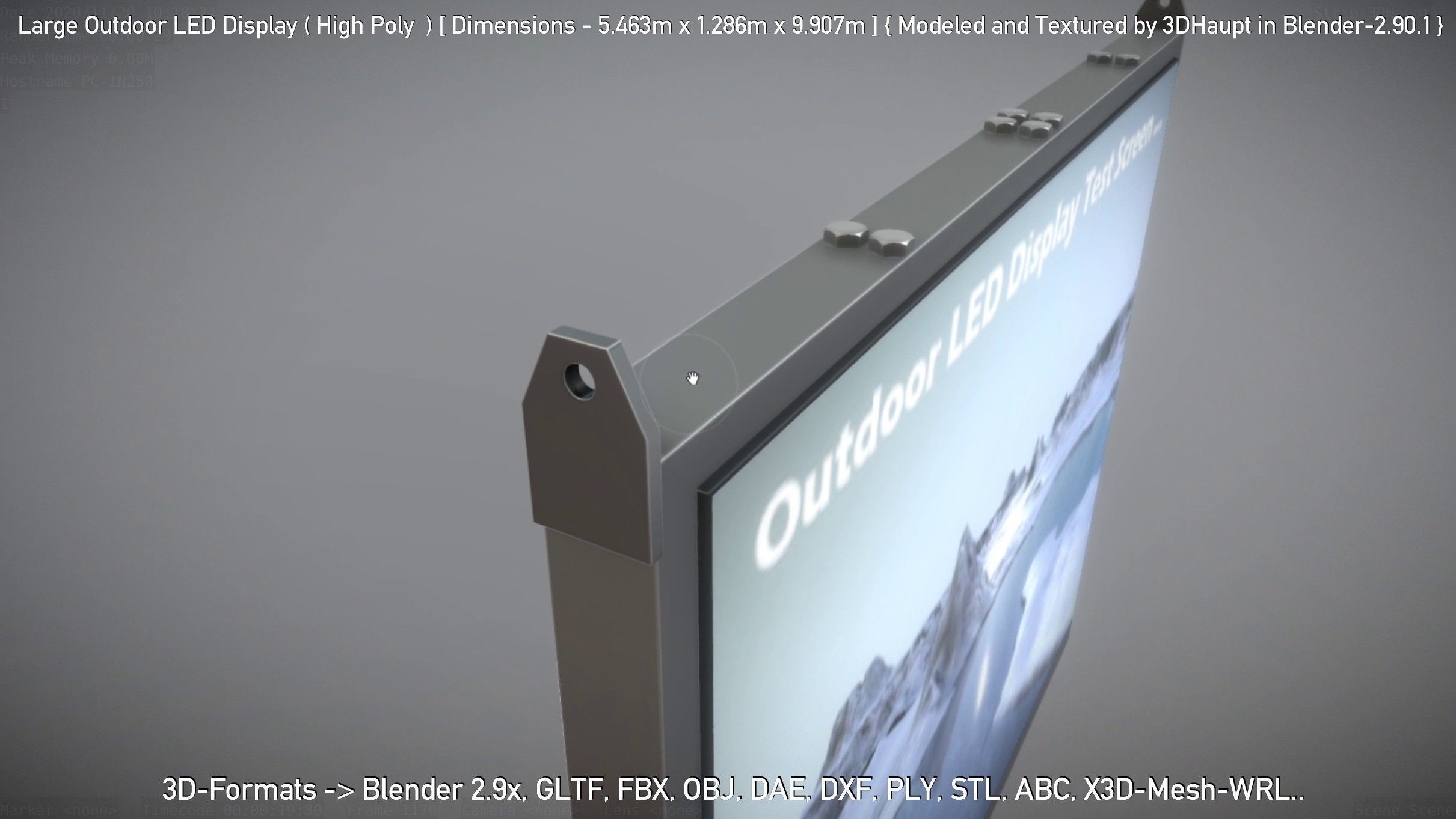 Large Outdoor LED Display High-Poly 3D model_11