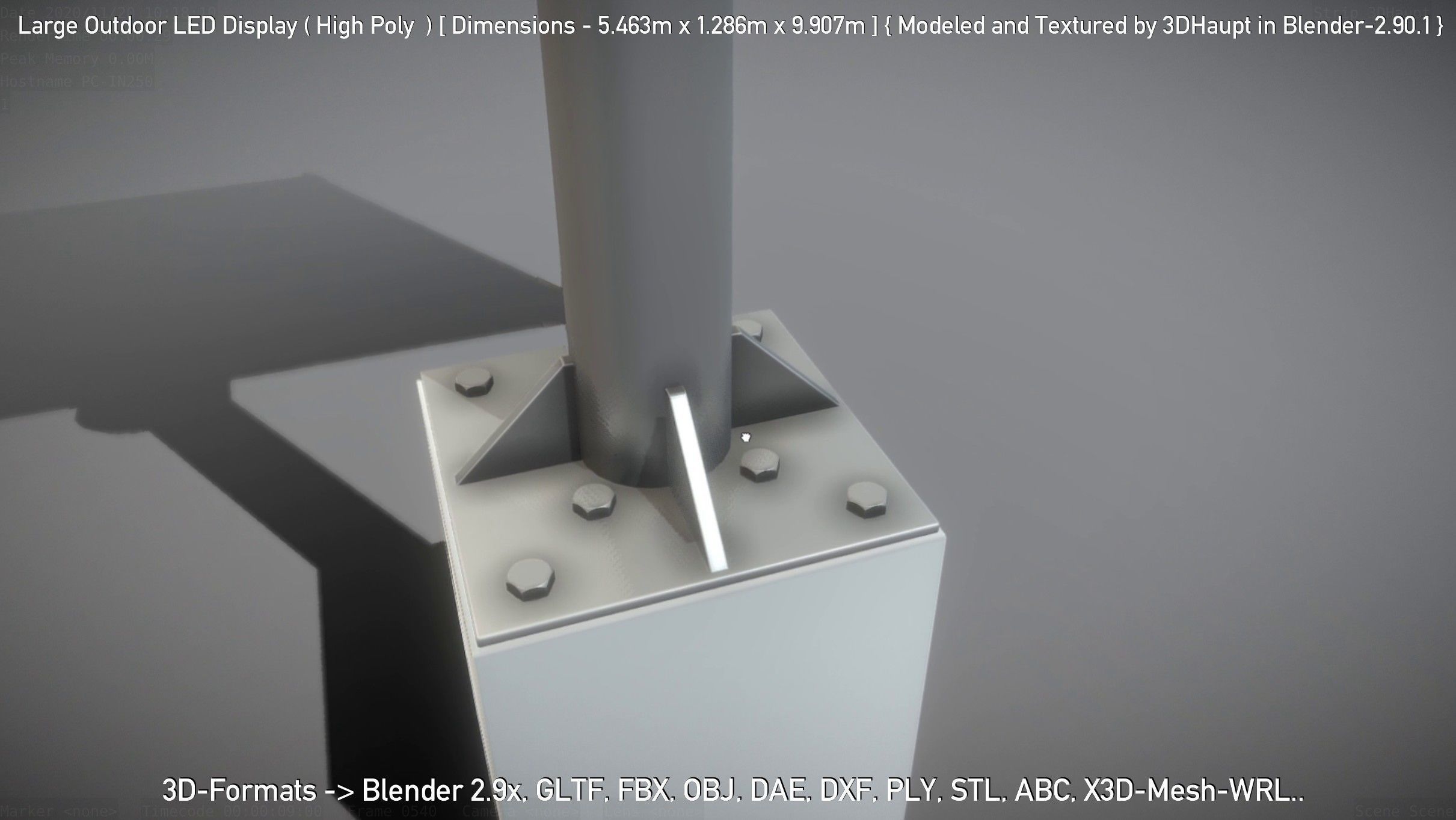 Large Outdoor LED Display High-Poly 3D model_88