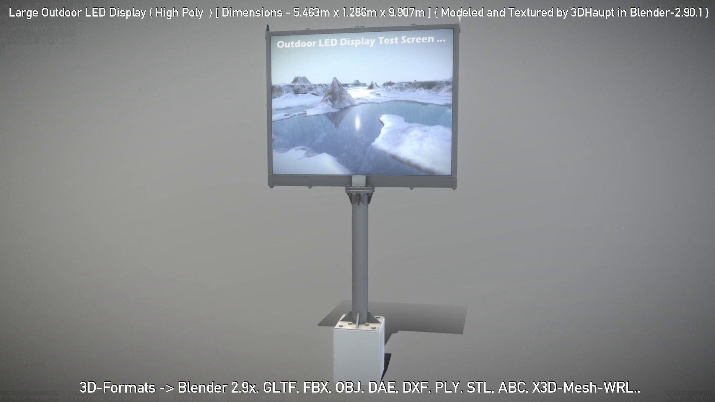 Large Outdoor LED Display High-Poly 3D model_103