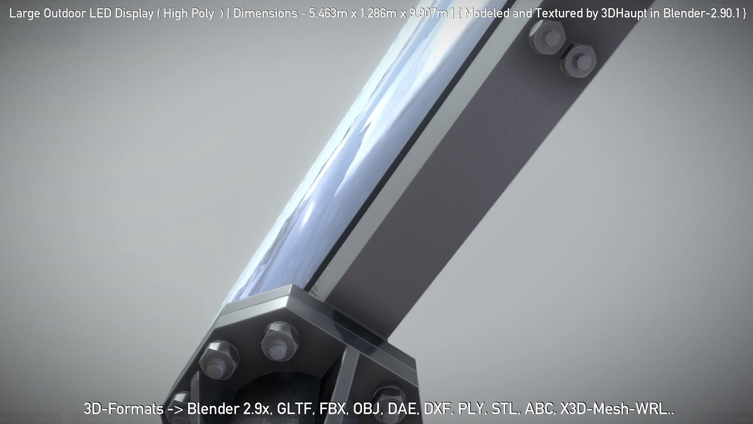 Large Outdoor LED Display High-Poly 3D model_81