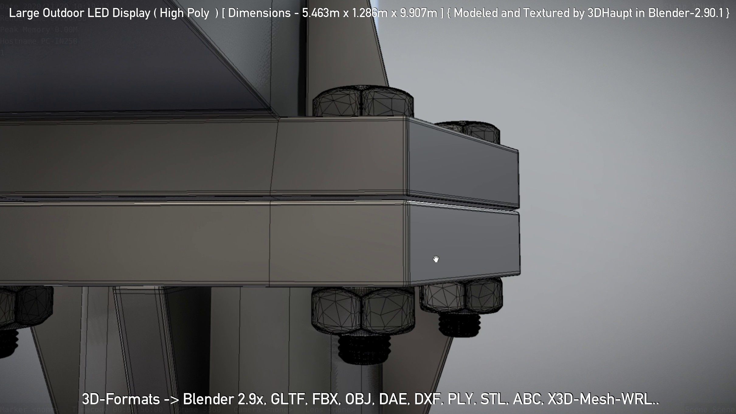 Large Outdoor LED Display High-Poly 3D model_138