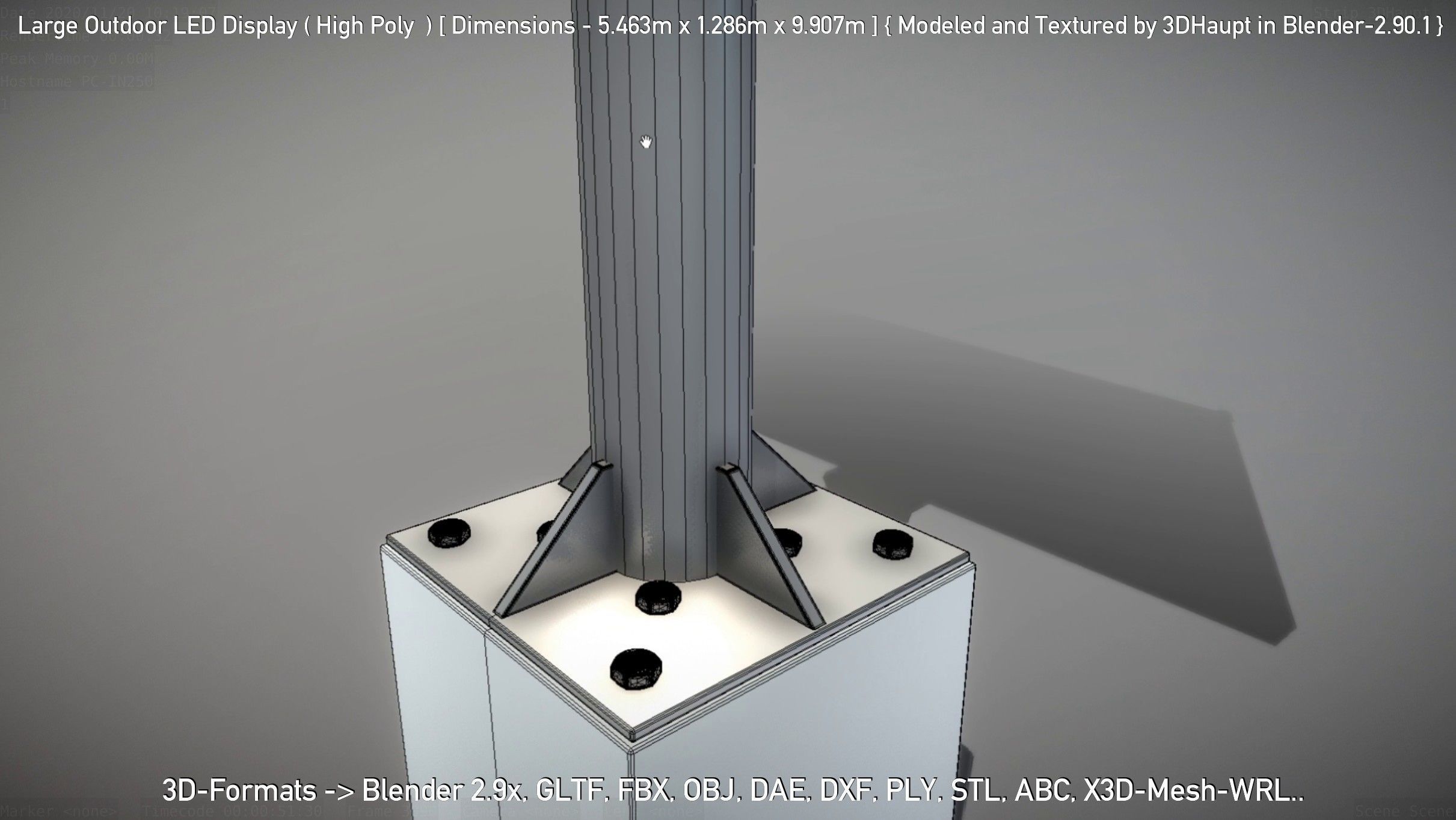 Large Outdoor LED Display High-Poly 3D model_5