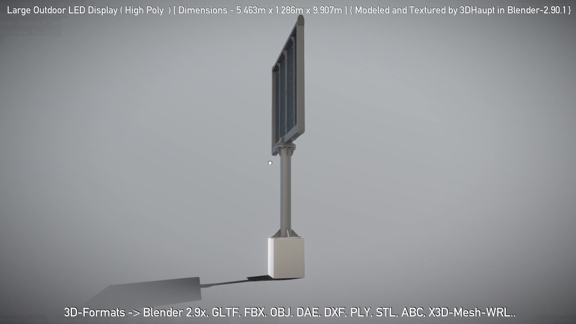 Large Outdoor LED Display High-Poly 3D model_18